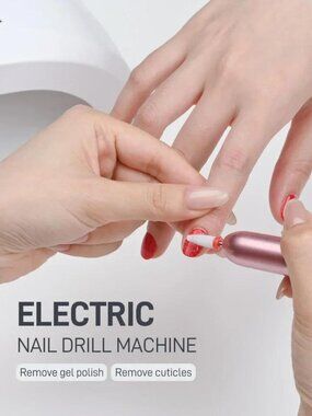 Pink Electric Nail Drill for Acrylic and Gel, USB Plug